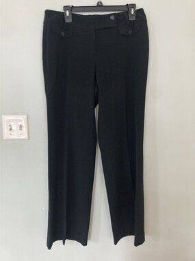 Ann Taylor Loft Black Julie Fit Straight-Leg Dress Pants Size 10 Polyester Blend
